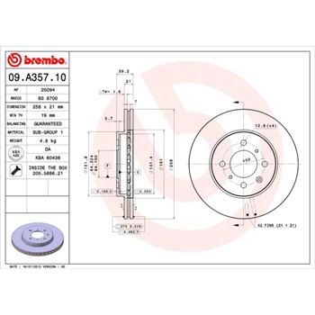 discos de freno coche - Disco de freno BREMBO 09A35710