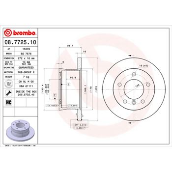 discos de freno coche - Disco de freno BREMBO 08772510