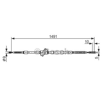 palancas cables frenado - Cable de accionamiento, freno de estacionamiento BOSCH 1987477708