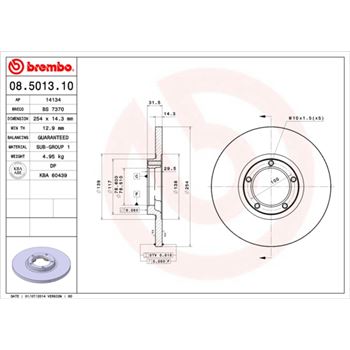 discos de freno coche - Disco de freno BREMBO 08501310