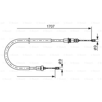 palancas cables frenado - Cable de accionamiento, freno de estacionamiento BOSCH 1987477587