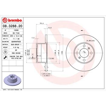 discos de freno coche - Disco de freno BREMBO 08328820