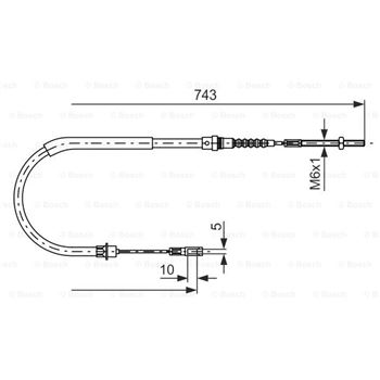 palancas cables frenado - Cable de accionamiento, freno de estacionamiento BOSCH 1987477566