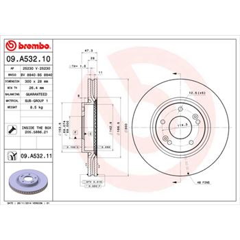 discos de freno coche - Disco de freno BREMBO 09A53210