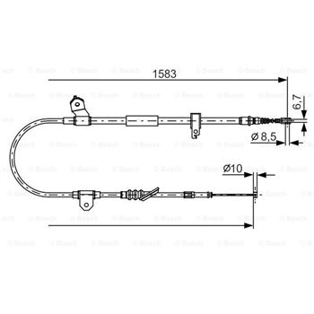 palancas cables frenado - Cable de accionamiento, freno de estacionamiento BOSCH 1987482296