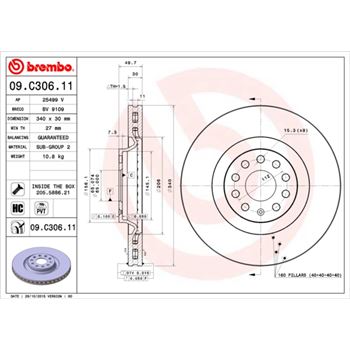 discos de freno coche - Disco de freno BREMBO 09C30611