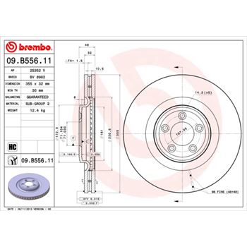 discos de freno coche - Disco de freno BREMBO 09B55611