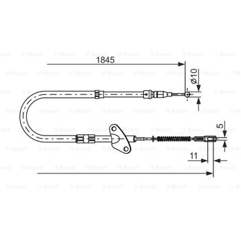 palancas cables frenado - Cable de accionamiento, freno de estacionamiento BOSCH 1987477118