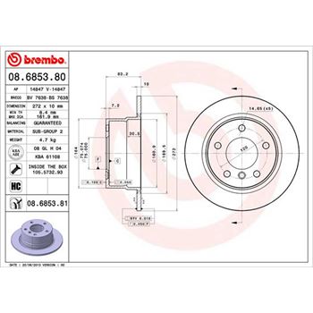discos de freno coche - Disco de freno BREMBO 08685380
