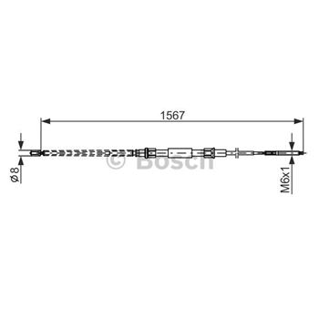 palancas cables frenado - Cable de accionamiento, freno de estacionamiento BOSCH 1987482104