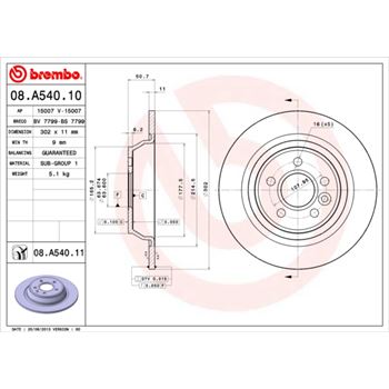 discos de freno coche - Disco de freno BREMBO 08A54010