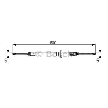 palancas cables frenado - Cable de accionamiento, freno de estacionamiento BOSCH 1987482146