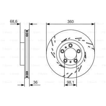 discos de freno coche - (BD2443) Disco de freno BOSCH 0986479D22