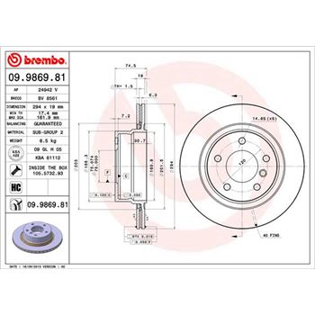 discos de freno coche - Disco de freno BREMBO 09986981