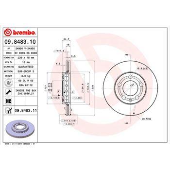 discos de freno coche - Disco de freno BREMBO 09848310