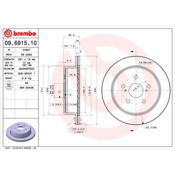 discos de freno coche - Disco de freno BREMBO 09691510