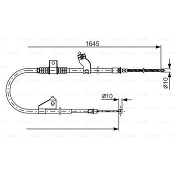 palancas cables frenado - Cable de accionamiento, freno de estacionamiento BOSCH 1987482275