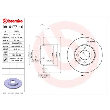 discos de freno coche - Disco de freno BREMBO 08417710
