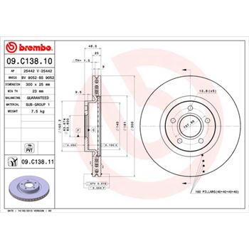 discos de freno coche - Disco de freno BREMBO 09C13810