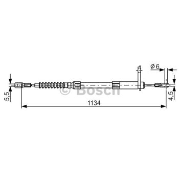 palancas cables frenado - Cable de accionamiento, freno de estacionamiento BOSCH 1987477749