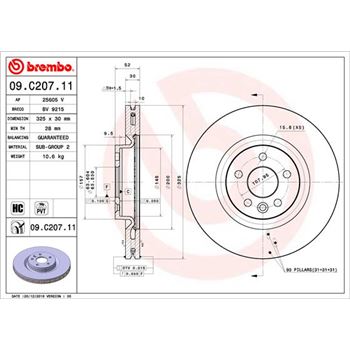discos de freno coche - Disco de freno BREMBO 09C20711