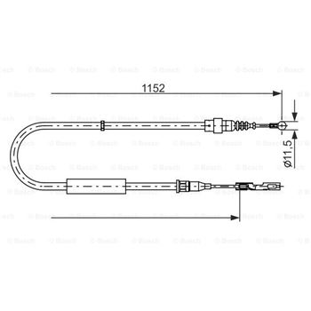 palancas cables frenado - Cable de accionamiento, freno de estacionamiento BOSCH 1987482310