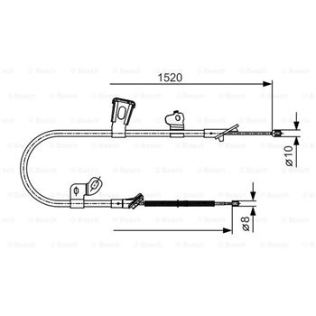 palancas cables frenado - Cable de accionamiento, freno de estacionamiento BOSCH 1987477918