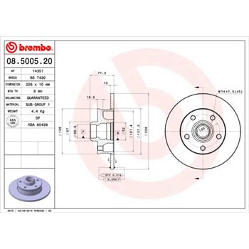 discos de freno coche - Disco de freno BREMBO 08500520