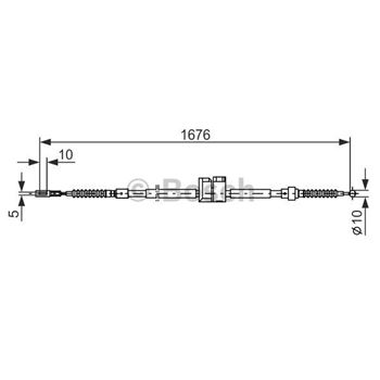 palancas cables frenado - Cable de accionamiento, freno de estacionamiento BOSCH 1987477815