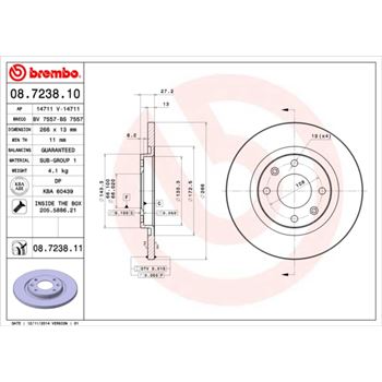 discos de freno coche - Disco de freno BREMBO 08723810