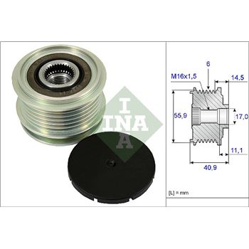 piezas sistema electrico - Rueda libre alternador INA 535 0012 10