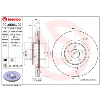 discos de freno coche - Disco de freno BREMBO 09958620