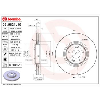 discos de freno coche - Disco de freno BREMBO 09982110