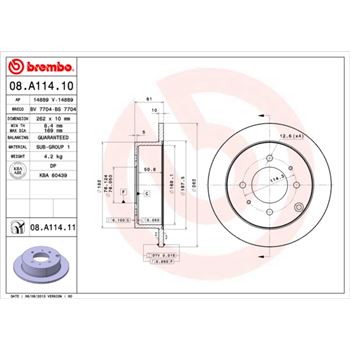 discos de freno coche - Disco de freno BREMBO 08A11410