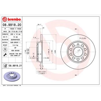discos de freno coche - Disco de freno BREMBO 08991820