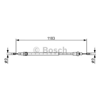 palancas cables frenado - Cable de accionamiento, freno de estacionamiento BOSCH 1987477638