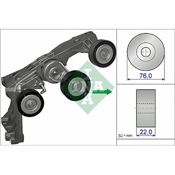 rodillo tensor correa nervada - Brazo tensor, correa poli V INA 534 0431 10