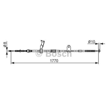 palancas cables frenado - Cable de accionamiento, freno de estacionamiento BOSCH 1987482300