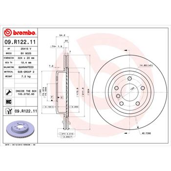 discos de freno coche - Disco de freno BREMBO 09R12211