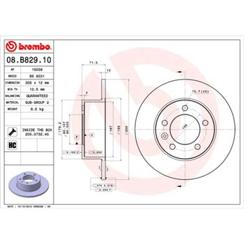 discos de freno coche - Disco de freno BREMBO 08B82910