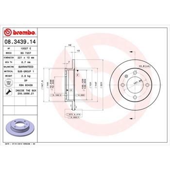 discos de freno coche - Disco de freno BREMBO 08343914