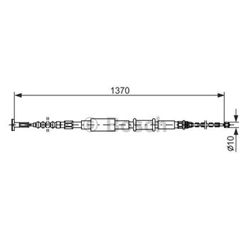 palancas cables frenado - Cable de accionamiento, freno de estacionamiento BOSCH 1987477827