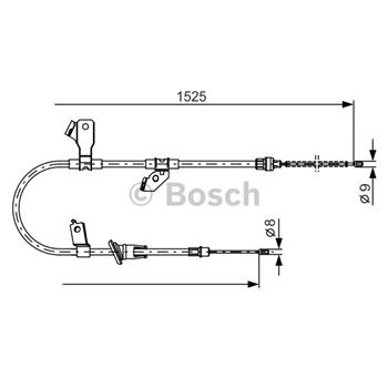 palancas cables frenado - Cable de accionamiento, freno de estacionamiento BOSCH 1987482247