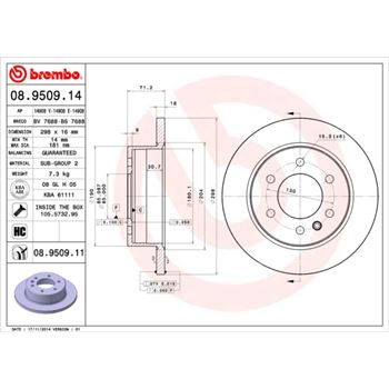 discos de freno coche - Disco de freno BREMBO 08950914