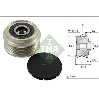 piezas sistema electrico - Rueda libre alternador INA 535 0034 10