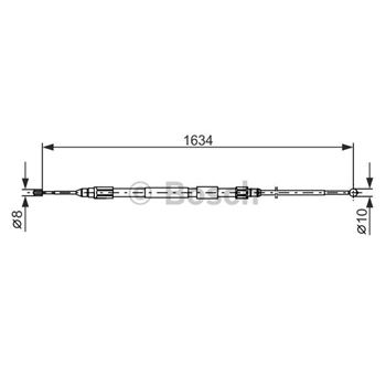 palancas cables frenado - Cable de accionamiento, freno de estacionamiento BOSCH 1987477988