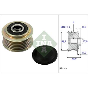 piezas sistema electrico - Rueda libre alternador INA 535 0225 10