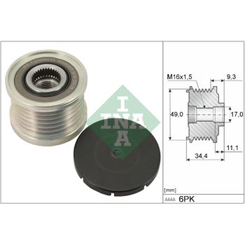 piezas sistema electrico - Rueda libre alternador INA 535 0075 10