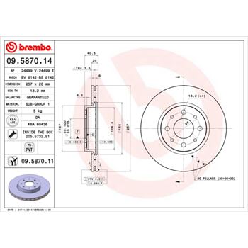 discos de freno coche - Disco de freno BREMBO 09587014