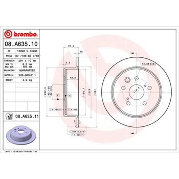 discos de freno coche - Disco de freno BREMBO 08A63510